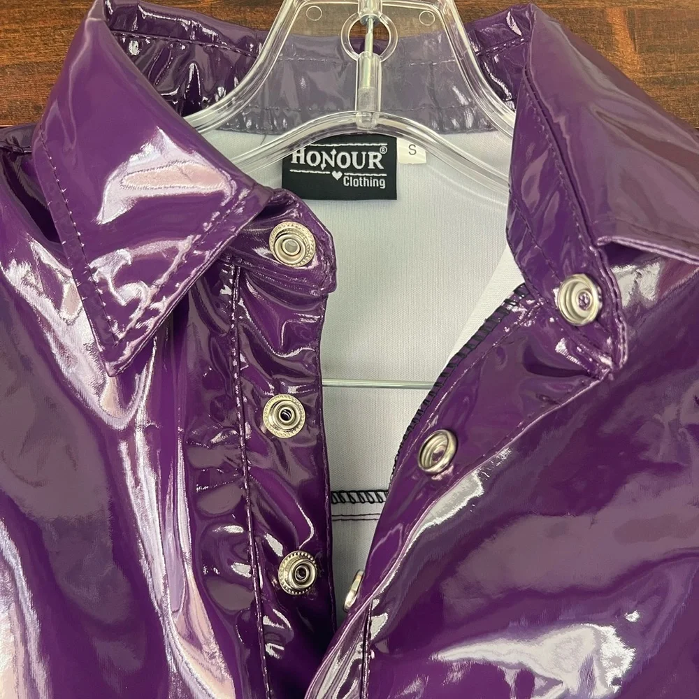 Purple pvc shirt - Picture 3 of 4